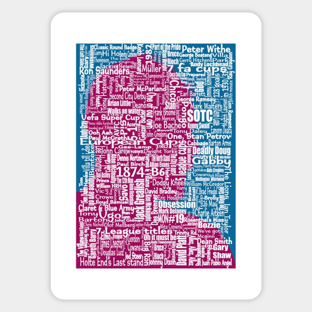 aston villa football club History in words Sticker by madein1874